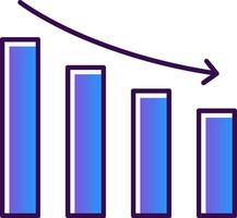 Reputation Loss Gradient Filled Icon vector