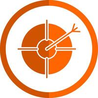 objetivo glifo naranja circulo icono vector