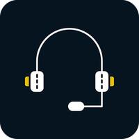 Headphone Glyph Two Color Icon vector