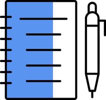 Notebook Filled Half Cut Icon vector