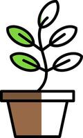 Plant Filled Half Cut Icon vector