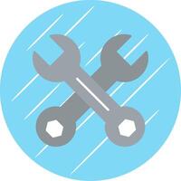 Wrench Flat Blue Circle Icon vector