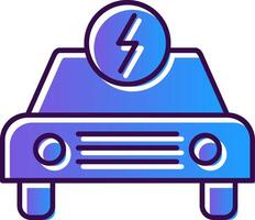 Electric Car Gradient Filled Icon vector