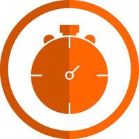 Stop Watch Glyph Orange Circle Icon vector