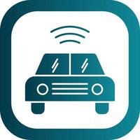 Autonomous Car Glyph Gradient Round Corner Icon vector