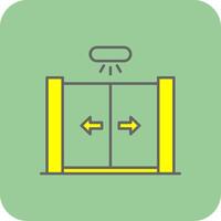 Sliding Door Filled Yellow Icon vector