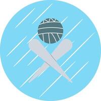 Knitting Needles Flat Blue Circle Icon vector