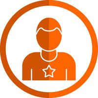 Hero Glyph Orange Circle Icon vector