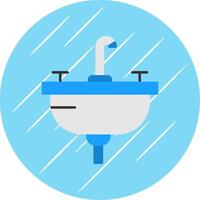 lavabo plano azul circulo icono vector