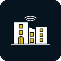 Smart City Glyph Two Color Icon vector