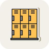 Locker Line Filled White Shadow Icon vector