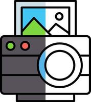 Photo Filled Half Cut Icon vector