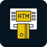 Atm Machine Glyph Two Color Icon vector