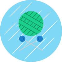 Crochet Flat Blue Circle Icon vector