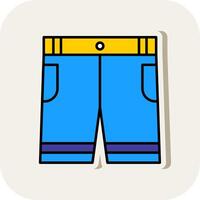 Shorts Line Filled White Shadow Icon vector