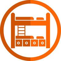 Bunk Bed Glyph Orange Circle Icon vector