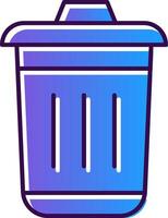 Dustbin Gradient Filled Icon vector