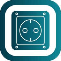 Socket Glyph Gradient Round Corner Icon vector
