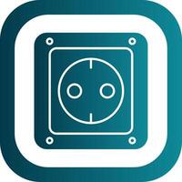 Socket Glyph Gradient Round Corner Icon vector