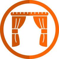 Curtains Glyph Orange Circle Icon vector