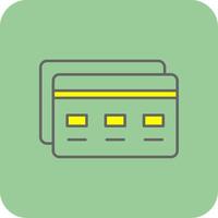 Bank Card Filled Yellow Icon vector