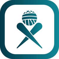 Knitting Needles Glyph Gradient Round Corner Icon vector