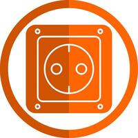 Socket Glyph Orange Circle Icon vector