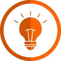 Lighting Glyph Orange Circle Icon vector