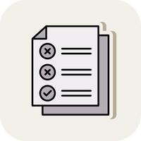Check List Line Filled White Shadow Icon vector