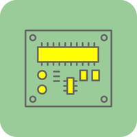 tarjeta de circuito impreso tablero lleno amarillo icono vector