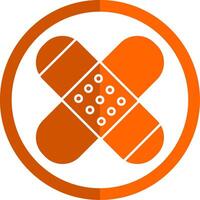 Patch Glyph Orange Circle Icon vector