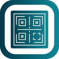 qr glifo degradado redondo esquina icono vector