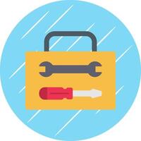 Tool Box Flat Blue Circle Icon vector