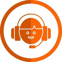 Customer Service Glyph Orange Circle Icon vector