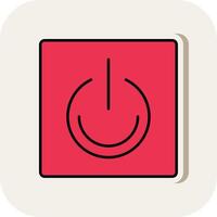 Turn On Line Filled White Shadow Icon vector