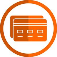 banco tarjeta glifo naranja circulo icono vector