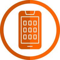 Mobile Glyph Orange Circle Icon vector