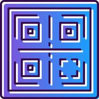 QR Gradient Filled Icon vector