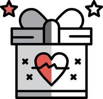 Gift Filled Half Cut Icon vector