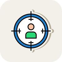 Target Line Filled White Shadow Icon vector