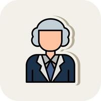 Judge Line Filled White Shadow Icon vector