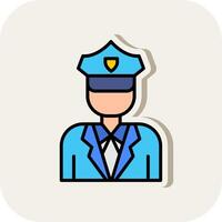 Police Line Filled White Shadow Icon vector