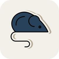 Rat Line Filled White Shadow Icon vector