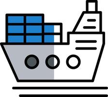 Ship Filled Half Cut Icon vector