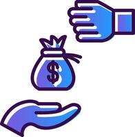 Bribery Gradient Filled Icon vector