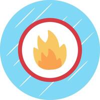 Fire Flat Blue Circle Icon vector