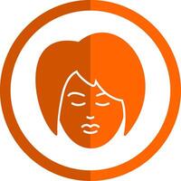 Beauty Treatment Glyph Orange Circle Icon vector