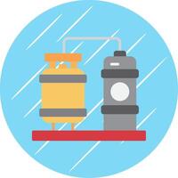 Processing Plant Flat Blue Circle Icon vector