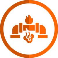 Gas Leak Glyph Orange Circle Icon vector