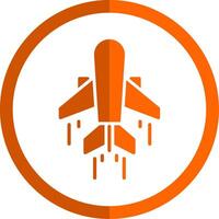 Air Transportation Glyph Orange Circle Icon vector